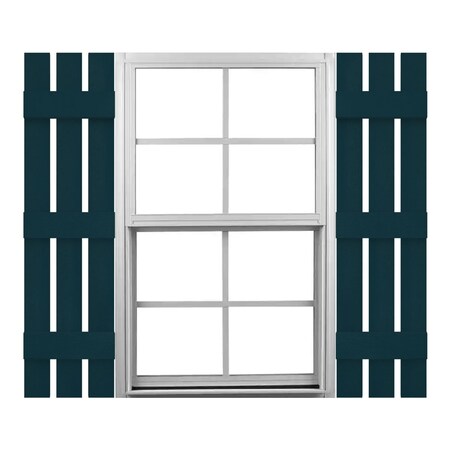 Ekena Millwork 12-in. W x 63-in. H Mid-America Vinyl, Size Three Board Spaced Shutters, 166 - Midnight Blue, PR 00031263166